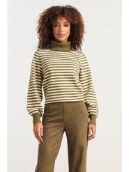 Smashed Lemon Sweter w kolorze oliwkowo-kremowym rozmiar: XXL. Brązowe golfy Smashed Lemon, xxl, bez wzorów, bez ramiączek. Za 126.99 zł.