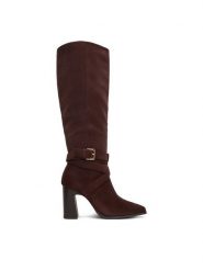 JENNY Kozaki CEO-HY2516-1 Brązowy. Brązowe kozaki Jenny, z materiału, bez obcasa, na słupku, bez zapięcia. Za 249.99 zł.
