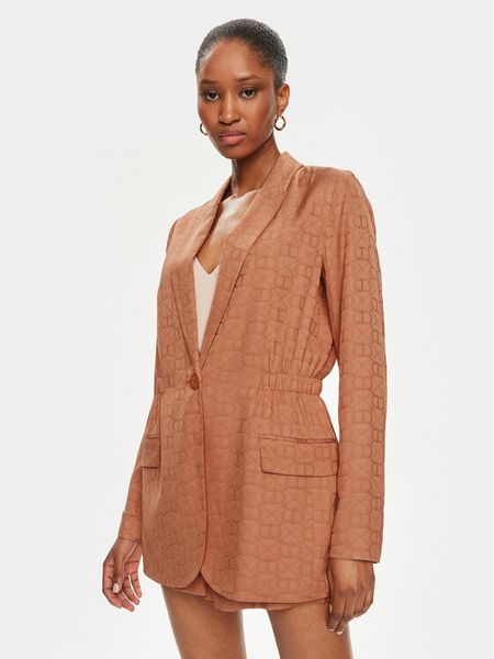 TWINSET Marynarka 241TT2240 Pomarańczowy Regular Fit. Brązowe marynarki i żakiety Twinset, bez wzorów, z wiskozy. Za 759.99 zł.