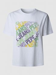 Pepe Jeans Koszulka "Amelia" w kolorze białym rozmiar: XL. Białe bluzki Pepe Jeans, xl, bez wzorów, z bawełny, bez kołnierzyka, bez ramiączek. Za 74.81 zł.