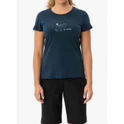 Koszulka z nadrukiem damska Vaude Cyclist T-Shirt V. Zielone koszulki sportowe Vaude, bez wzorów, bez ramiączek. Za 151.99 zł.