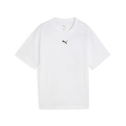 Młodzieżowa koszulka Essentials Boxy PUMA White. Biała bluzki Puma, m, bez wzorów, eleganckie, bez kołnierzyka, bez ramiączek. Za 79.00 zł.