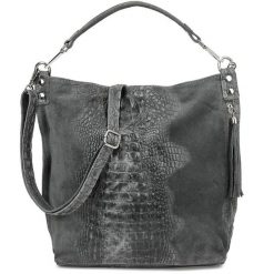 Shopperka skórzana BETLIMORE W10 szara. Szare shopper bez wzorów, ze skóry, bez dodatków. Za 241.99 zł.