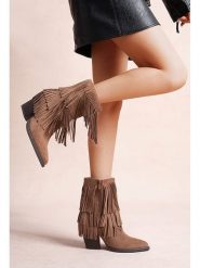 Foreverfolie Botki w kolorze jasnobrązowym rozmiar: 41. Brązowe botki Foreverfolie, bez wzorów, bez obcasa, bez zapięcia. Za 152.99 zł.