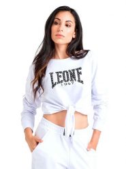 Bluza miękka z ściągacze na co dzień na siłownię. Białe bluzy sportowe LEONE 1947 APPAREL, s, bez wzorów, bez kaptura. Za 84.16 zł.