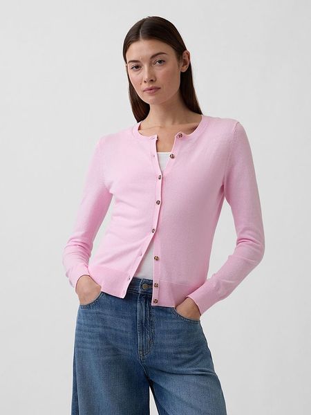 GAP Kardigan w kolorze jasnoróżowym rozmiar: XL. Różowe kardigany GAP, xl, bez wzorów, z bawełny. Za 81.95 zł.