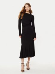 Guess Sukienka codzienna W5RK1K KC1J2 Czarny Bodycon Fit. Czarne sukienki Guess, na co dzień, l, z aplikacjami, z wiskozy, bez kołnierzyka, bez ramiączek, bodycon. Za 399.99 zł.