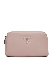 Guess Kosmetyczka Double Zip PW1576 P3373 Różowy. Czerwone kufry i kosmetyczki Guess, z aplikacjami, ze skóry, bez dodatków. Za 299.99 zł.