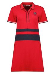 Geographical Norway Sukienka polo "Kyliane" w kolorze czerwono-granatowym rozmiar: S. Czerwone sukienki Geographical Norway, na co dzień, s, bez wzorów, bez kołnierzyka, bez ramiączek, mini, proste. Za 88.02 zł.