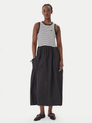 LOLA CASADEMUNT Sukienka codzienna LS2616151 Czarny Regular Fit. Czarne sukienki LOLA CASADEMUNT, na co dzień, s, bez wzorów, z syntetyku, bez kołnierzyka, bez ramiączek, proste. Za 627.99 zł.