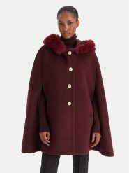 YES LONDON Płaszcz wełniany CD1223ECO Bordowy Regular Fit. Czerwone płaszcze YES LONDON, na zimę, bez wzorów, z syntetyku, bez kaptura. Za 2,179.00 zł.