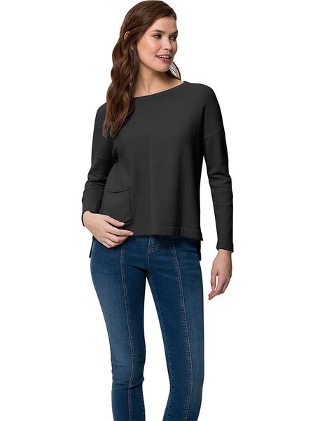 Heine Sweter w kolorze czarnym rozmiar: 36/38. Czarne swetry Heine, bez wzorów, bez ramiączek. Za 79.03 zł.