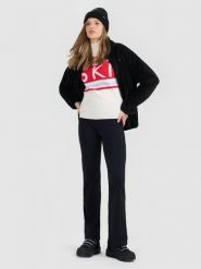 4F Legginsy z rozszerzanymi nogawkami damskie - czarne XS. Czarne legginsy 4f, xs, bez wzorów, z dzianiny, z podwyższonym stanem. Za 149.99 zł.