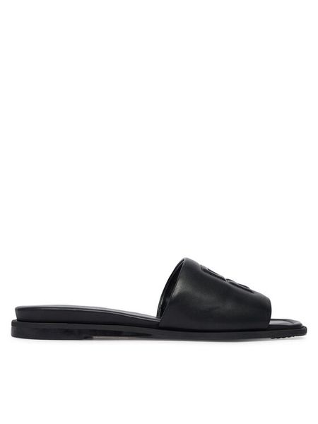 DKNY Klapki Chicago K2646405 Czarny. Czarne klapki DKNY, bez wzorów, ze skóry, bez obcasa. Za 307.99 zł.