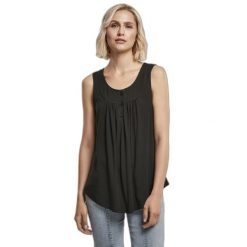 Damska koszulka typu tank top Urban Classics Viscose. Czarne bluzki Urban Classics, bez wzorów, bez kołnierzyka, bez ramiączek. Za 134.50 zł.