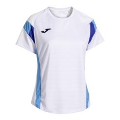 Koszulka tenisowa damska Joma Montreal. Niebieskie bluzki Joma, bez wzorów, sportowe, bez kołnierzyka, bez ramiączek. Za 129.99 zł.