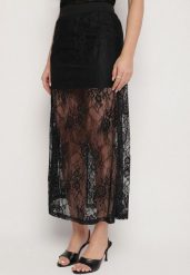 Czarna Rozkloszowana Spódnica z Koronki Zdobiona Rozcięciem Zariska. Czarne spódnice Born2be, na imprezę, m, z aplikacjami, z koronki, eleganckie, midi, rozkloszowane. Za 69.99 zł.