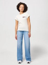 Wrangler Dżinsy "World Wide" - Wide leg - w kolorze błękitnym rozmiar: W29/L32. Niebieskie jeansy Wrangler, l, z aplikacjami, z podwyższonym stanem. Za 202.98 zł.
