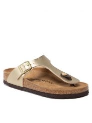 Birkenstock Japonki Gizeh Bs 1016109 Złoty. Żółte klapki Birkenstock, bez wzorów, ze skóry, bez obcasa. Za 319.99 zł.