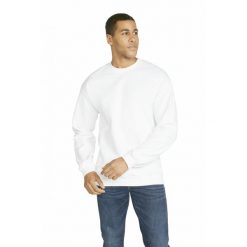 Bluza z okrągłym dekoltem Gildan Midweight Softstyle. Białe bluzy GILDAN, xl, bez wzorów, z bawełny, bez kaptura. Za 125.00 zł.