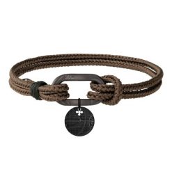 Bransoletka Marine brązowa z czarną piłką do koszykówki. Brązowe bransoletki Lilou, ze stali. Za 288.00 zł.
