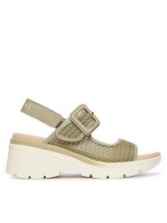 Hispanitas Sandały HV264636 C001 Zielony. Zielone sandały Hispanitas, bez wzorów, z materiału, bez obcasa, na płaskiej podeszwie, bez zapięcia. Za 609.99 zł.