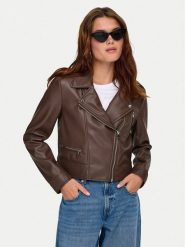 ONLY Kurtka z imitacji skóry Carmen 15361396 Brązowy Regular Fit. Brązowe kurtki Only, l, bez wzorów, ze skóry, bez kaptura. Za 199.99 zł.