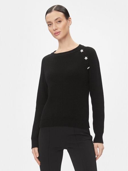 Kontatto Sweter 3M1238 Czarny Regular Fit. Czarne swetry Kontatto, m, bez wzorów, z wiskozy, bez ramiączek. Za 239.99 zł.