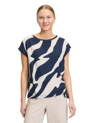 BETTY & CO Koszulka w kolorze granatowo-białym rozmiar: XXL. Niebieskie bluzki Betty & Co, xxl, bez wzorów, bez kołnierzyka, bez ramiączek. Za 69.99 zł.