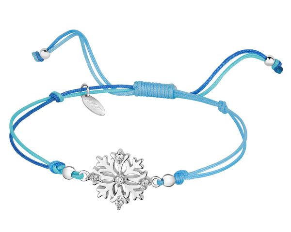 Bransoletka z elementami srebra i cyrkoniami z efektem Tie Dye - śnieżynka. Bransoletki Apart, z cyrkonią, srebrne. Za 159.00 zł.