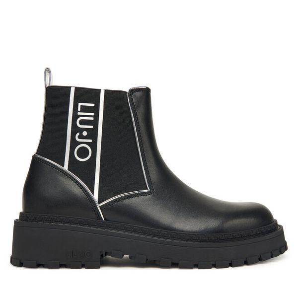 Sztyblety Liu Jo. Czarne botki Liu Jo, bez wzorów, bez obcasa, na płaskiej podeszwie, bez zapięcia. Za 799.99 zł.