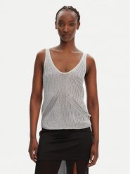 PINKO Top Noha 105148 A2LO Szary Regular Fit. Szare topy Pinko, l, bez wzorów, z wiskozy, bez kołnierzyka, bez ramiączek. Za 409.99 zł.