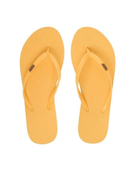 Roxy Japonki ARJL100663-PBA Żółty. Żółte klapki Roxy, bez wzorów, z materiału, bez obcasa. Za 69.99 zł.