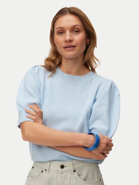 Vero Moda Sweter Doffy 10278313 Błękitny Regular Fit. Niebieskie swetry Vero Moda, s, bez wzorów, z syntetyku, bez ramiączek. Za 72.99 zł.
