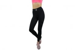 Leginsy fitness damskie Leggins BLACK-POSH. Czarne legginsy sportowe Gym Hero, xs, bez wzorów, z elastanu, na fitness i siłownię. Za 99.99 zł.