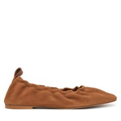 Baleriny Pepe Jeans. Brązowe baleriny Pepe Jeans, bez wzorów, z jeansu, bez obcasa. Za 269.99 zł.