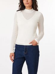 Scotch & Soda Koszulka w kolorze kremowym rozmiar: M. Brązowe bluzki Scotch & Soda, m, bez wzorów, prążkowane, bez kołnierzyka, bez ramiączek. Za 79.21 zł.