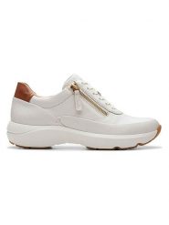 Clarks Skórzane sneakersy "Tivoli Zip-Off" w kolorze białym rozmiar: 41,5. Białe trampki Clarks, bez wzorów, bez zapięcia. Za 206.42 zł.