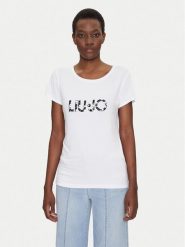 Liu Jo Beachwear T-Shirt VA5156 JS360 Biały Regular Fit. Białe t-shirty Liu Jo Beachwear, s, bez wzorów, z wiskozy, bez kołnierzyka, bez ramiączek. Za 249.99 zł.