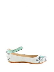 Goby Baleriny w kolorze biało-miętowym ze wzorem rozmiar: 41. Białe baleriny Goby, bez wzorów, z materiału, bez obcasa. Za 165.99 zł.