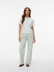 Vero Moda Koszulka w kolorze białym rozmiar: M. Białe bluzki Vero Moda, m, bez wzorów, z bawełny, bez kołnierzyka, bez ramiączek. Za 70.90 zł.