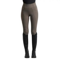 Damskie legginsy jeździeckie z pełną przyczepnością Premier Equine Ventus. Brązowe legginsy PREMIER EQUINE, s, bez wzorów, z tkaniny, z podwyższonym stanem. Za 385.50 zł.