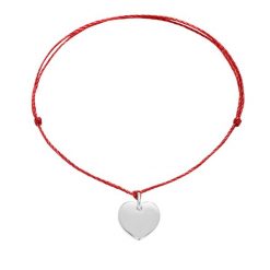 Bransoletka z posrebrzanym sercem na cienkim czerwonym sznurku premium. Czerwone bransoletki Lilou, posrebrzane. Za 108.00 zł.