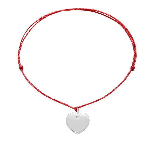Bransoletka z posrebrzanym sercem na cienkim czerwonym sznurku premium. Czerwone bransoletki Lilou, posrebrzane. Za 108.00 zł.