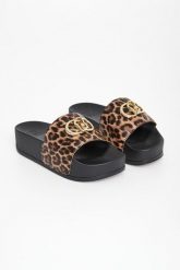 Klapki damskie ze zwierzęcym wzorem LIU JO. Klapki Liu Jo, bez wzorów, bez obcasa. Za 319.00 zł.