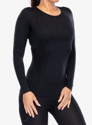 Bluza termoaktywna damska Brubeck Comfort Wool LS. Czarne bluzy sportowe Brubeck, xl, bez wzorów, z elastanu, bez kaptura. Za 219.99 zł.