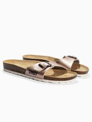 Sunbay Klapki "Jasmin" w kolorze złotym rozmiar: 42. Żółte klapki Sunbay, bez wzorów, z otwartym noskiem, bez obcasa. Za 119.95 zł.