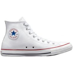 Trampki Converse Chuck Taylor HI Leather, Dla obu płci. Białe obuwie sportowe Converse, ze skóry, bez zapięcia. Za 349.99 zł.
