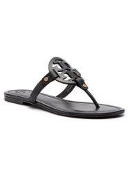 Tory Burch Japonki Miller 11744 Czarny. Czarne klapki Tory Burch, bez wzorów, ze skóry, bez obcasa. Za 579.99 zł.
