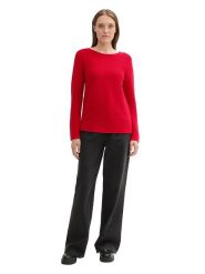 Tom Tailor Sweter w kolorze czerwonym rozmiar: S. Czerwone swetry Tom Tailor, s, bez wzorów, z bawełny, bez ramiączek. Za 66.00 zł.